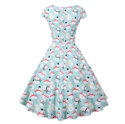 Vintage Χριστουγεννιάτικο Φόρεμα Plus Size Sky