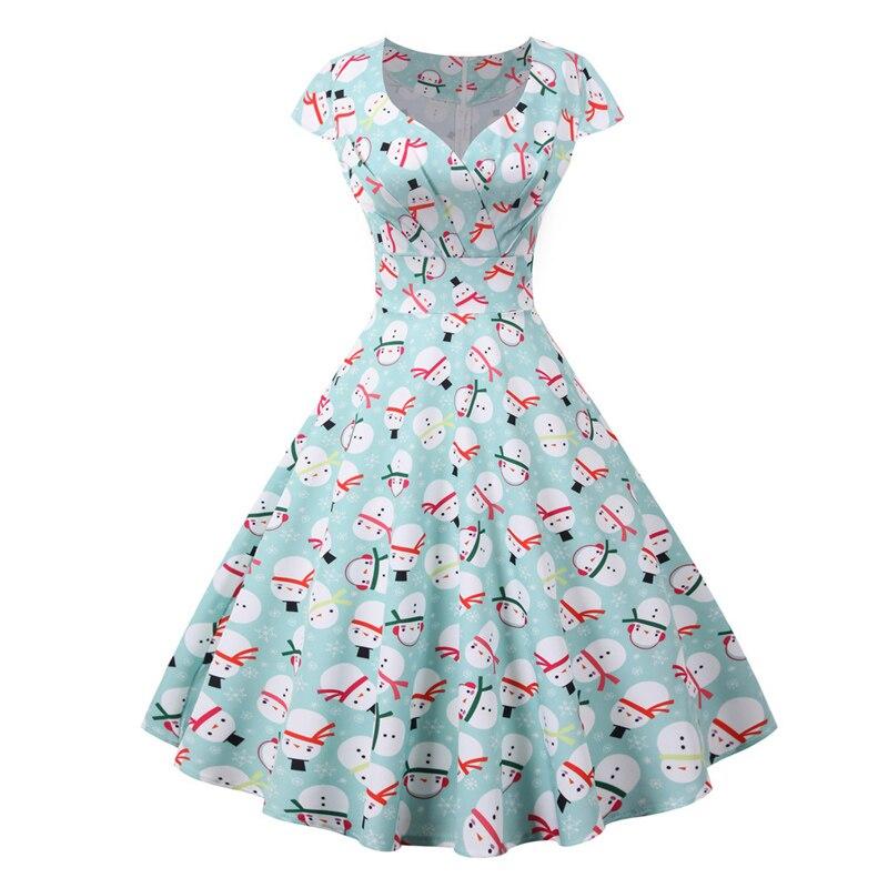 Vintage Χριστουγεννιάτικο Φόρεμα Plus Size Sky