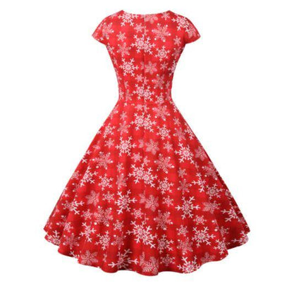Vintage Χριστουγεννιάτικο Φόρεμα Plus Size Κόκκινο