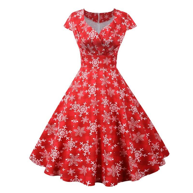 Vintage Χριστουγεννιάτικο Φόρεμα Plus Size Κόκκινο