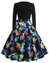 Vintage Pin Up Blue Flower Φόρεμα
