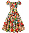 Λευκό Plus Size Vintage Pin Up Φόρεμα
