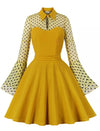 Vintage Pin Up Φόρεμα Plus Size Yellow