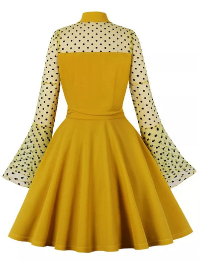 Vintage Pin Up Φόρεμα Plus Size Yellow
