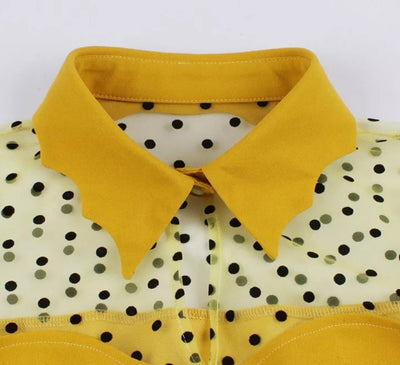 Vintage Pin Up Φόρεμα Plus Size Yellow
