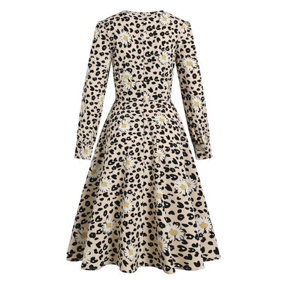 Vintage Pin Up Leopard Φόρεμα