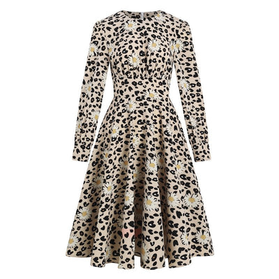 Vintage Pin Up Leopard Φόρεμα