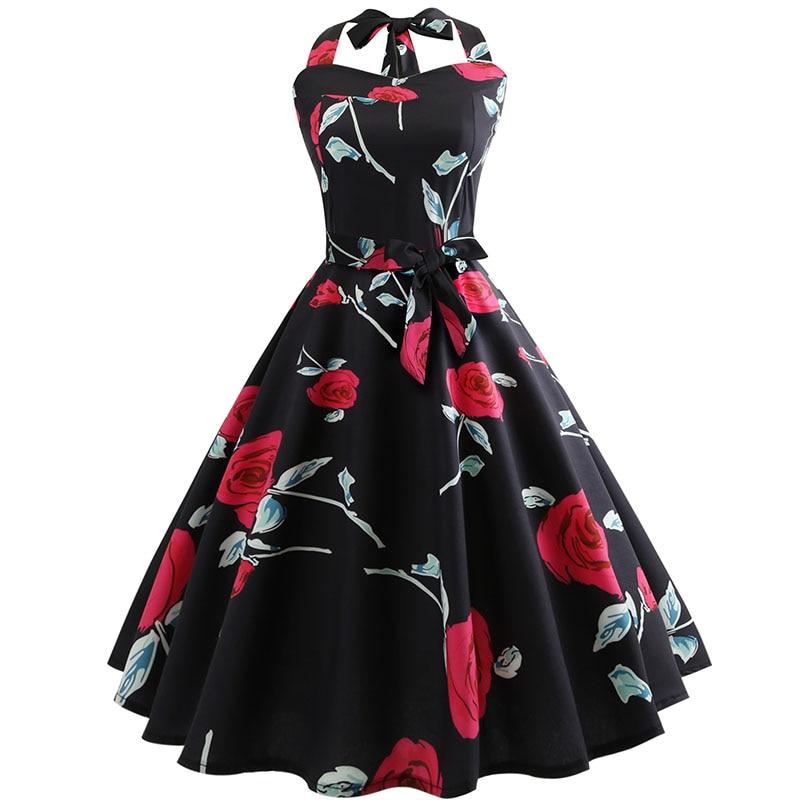 Vintage Pin Up Roses Φόρεμα