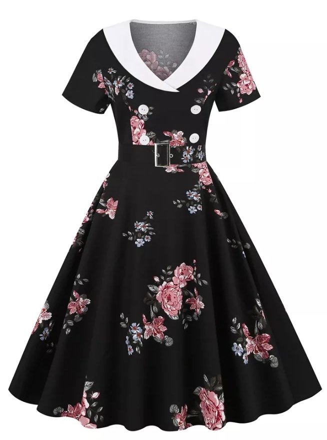 Vintage Rockabilly Φόρεμα 50s Flowers