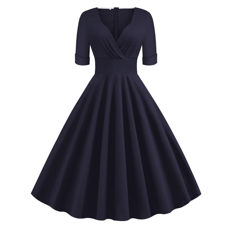Vintage Rockabilly Φόρεμα 50s Navy