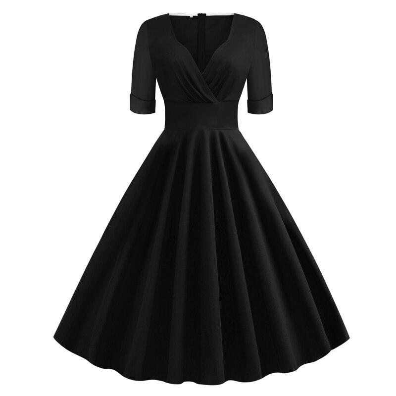 Vintage Rockabilly Φόρεμα 50s Μαύρο
