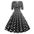 Vintage Rockabilly Φόρεμα 50s Μαύρες Πουά