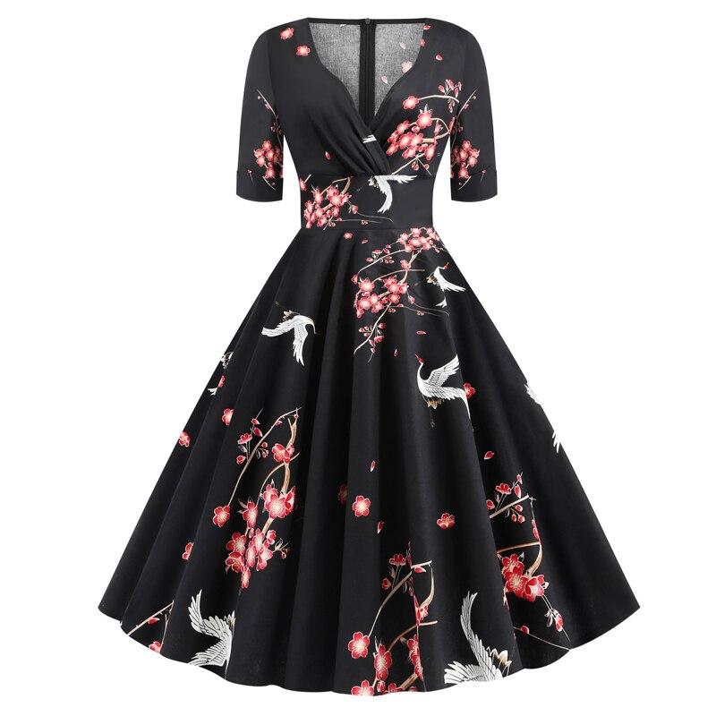 Vintage Rockabilly 50s Birds Φόρεμα