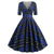 Vintage Rockabilly Φόρεμα 50s Tartan Blue