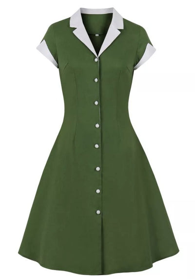 Vintage Rockabilly Φόρεμα 50s Green