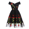 Vintage Δαντελένιο Φόρεμα Rockabilly Μαύρο