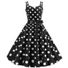 Vintage Rockabilly Φόρεμα Μαύρες Πουά