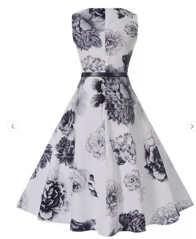Vintage Ρομαντικό Φόρεμα Navy White