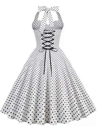 Vintage Σέξι Pin Up Φόρεμα Λευκό