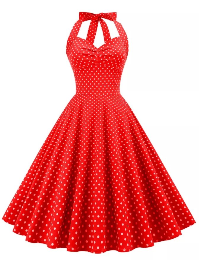Vintage Σέξι Pin Up Κόκκινο Φόρεμα