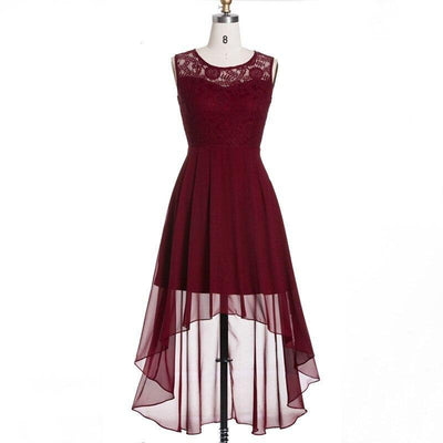 Vintage Chic Βραδινό Φόρεμα Μπορντό