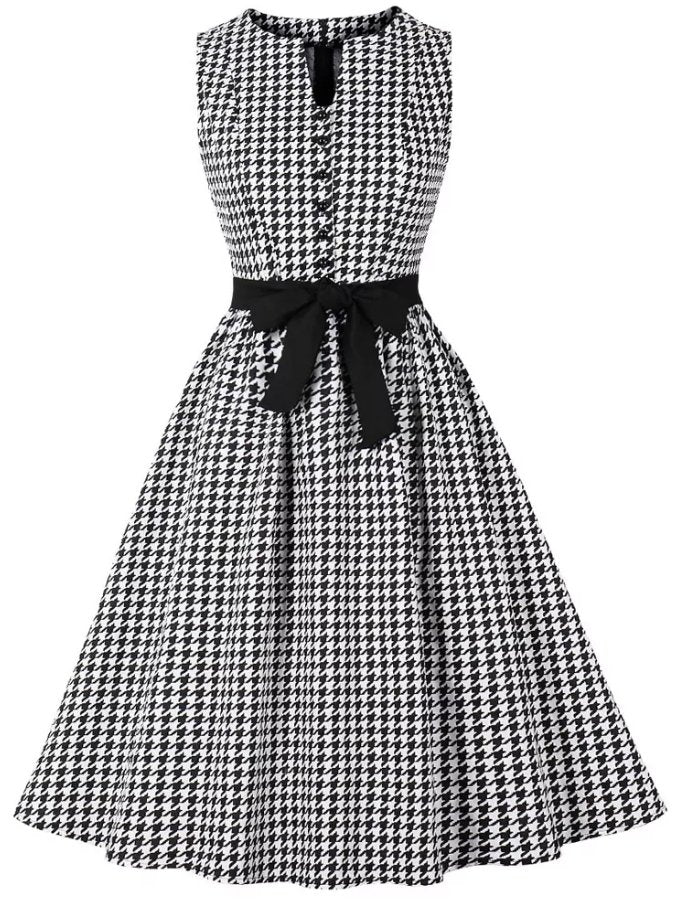 Vintage Ασπρόμαυρο Φόρεμα Gingham