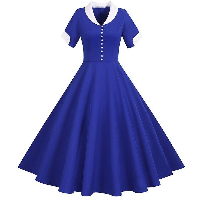 Vintage 50s Μπλε Φόρεμα