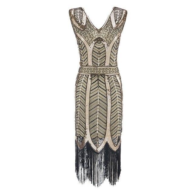 Vintage 20s Gatsby Beige Φόρεμα
