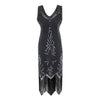 Vintage 20s Plus Size Charleston Φόρεμα Μαύρο