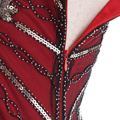 Vintage 20s Plus Size Κόκκινο Φόρεμα