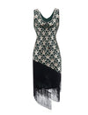 Vintage 20s Plus Size Πράσινο Χρυσό Φόρεμα