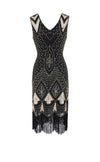 Vintage 20s Sequin Φόρεμα Μαύρο Χρυσό