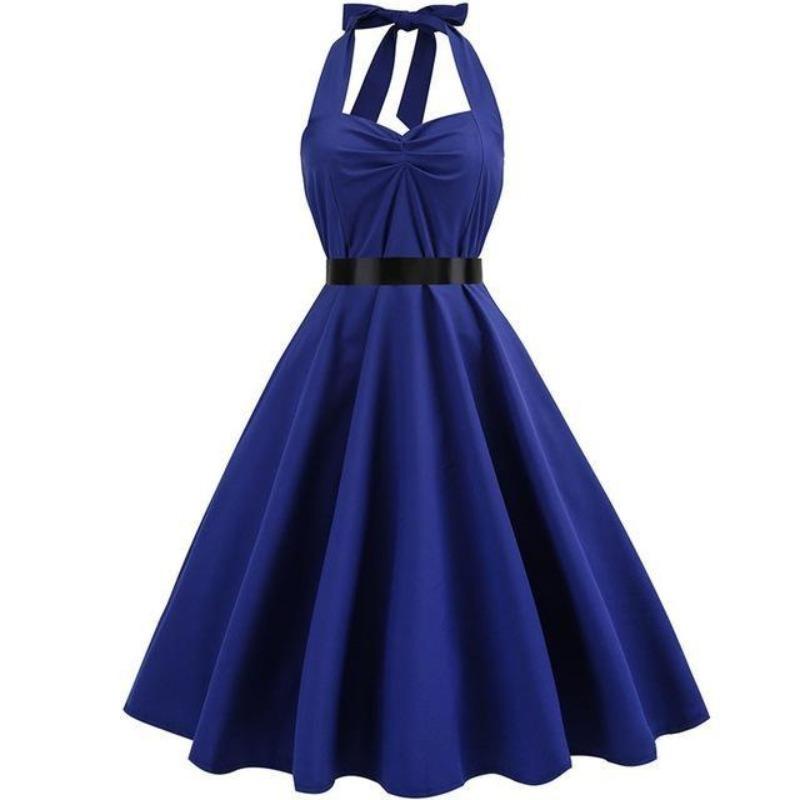 Vintage Navy Blue Φόρεμα