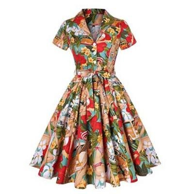 Vintage Φόρεμα Plus Size 60s Pin Up