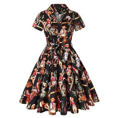 Vintage Plus Size 60s Pinup Μαύρο Φόρεμα