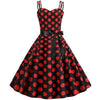 Vintage Φόρεμα Rockabilly Μαύρο Κόκκινο Πουά