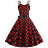Vintage Φόρεμα Rockabilly Μαύρο Κόκκινο Πουά
