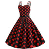 Vintage Φόρεμα Rockabilly Μαύρο Κόκκινο Πουά