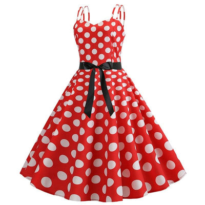 Vintage Rockabilly Φόρεμα Κόκκινο Λευκό Πουά