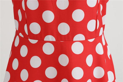 Vintage Rockabilly Φόρεμα Κόκκινο Λευκό Πουά