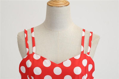 Vintage Rockabilly Φόρεμα Κόκκινο Λευκό Πουά