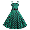Vintage Rockabilly Φόρεμα Πουά Πράσινο