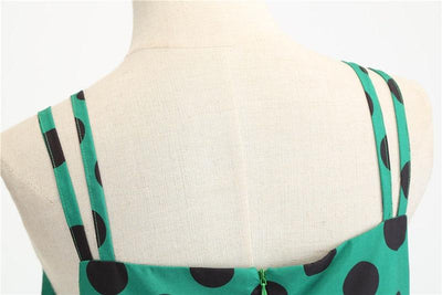 Vintage Rockabilly Φόρεμα Πουά Πράσινο