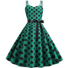 Vintage Rockabilly Φόρεμα Πουά Πράσινο