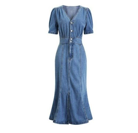 Vintage Φόρεμα 40s Out-Fit Μπλε